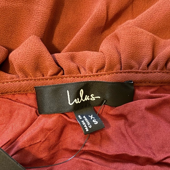 Lulus Allirah Rust Red Ruffled Long - Picture 5 of 5